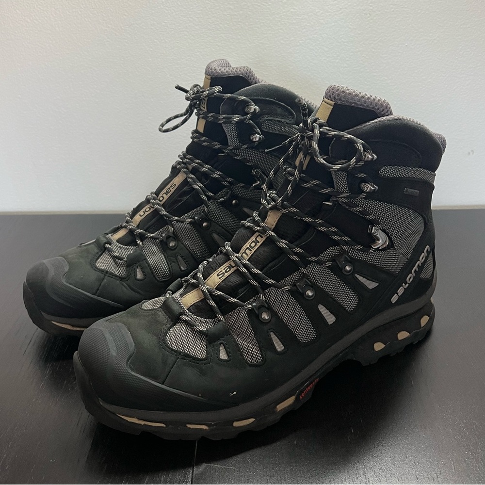 Mens Size 12.5 Salomon Quest 4 GTX Gore-Tex 4D Waterproof Hiking Boots